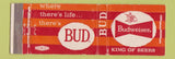Matchbook Cover - Budweiser Beer WEAR Full Length