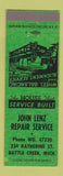 Matchbook Cover - John Lenz Auto Repair Battle Creek MI