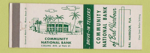 Matchbook Cover - Community National Bank Bal Harbour FL