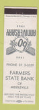Matchbook Cover - Farmers State Bank Middleville MI? 1963