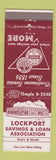 Matchbook Cover - Lockport Savings and Loan IL