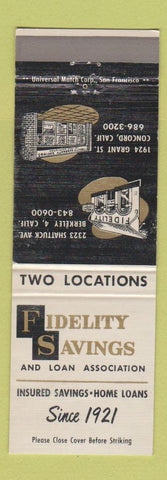 Matchbook Cover - Fidelity Savings and Loan Concord Berkeley CA