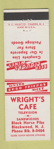 Matchbook Cover - Wright's Cafe Blackwood NJ