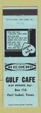 Matchbook Cover - Gulf Cafe Port Isabel TX