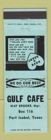 Matchbook Cover - Gulf Cafe Port Isabel TX