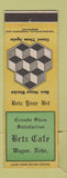 Matchbook Cover - Betz Cafe Wayne NE