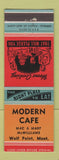 Matchbook Cover - Modern Cafe Wolf Point MT