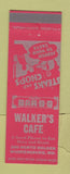 Matchbook Cover - Walker's Cafe Warrensburg MO