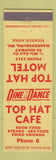 Matchbook Cover - Top Hat Cafe Warrensburg MO