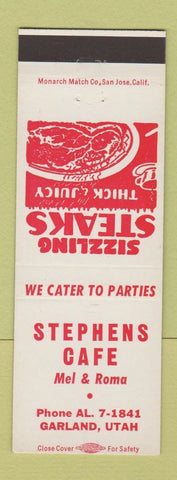 Matchbook Cover - Stephens Cafe Garland UT