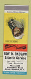 Matchbook Cover - Roy Cassaw Atlantic oil gas Gouverneur NY SAMPLE