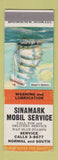 Matchbook Cover - Sinamark Mobil oil gas SAMPLE