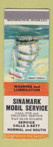 Matchbook Cover - Sinamark Mobil oil gas SAMPLE