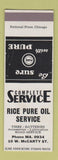 Matchbook Cover - Rice Pure oil gas WEAR SAMPLE