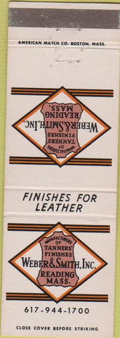Matchbook Cover - Weber Smith Tanners' Reading MA leather