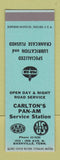 Matchbook Cover - Carlton's Pan Am oil gas Nashville TN US Tires SAMPLE