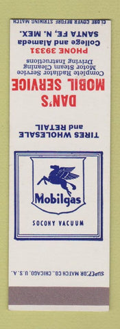 Matchbook Cover - Dan's Mobil oil gas Santa Fe NM SAMPLE
