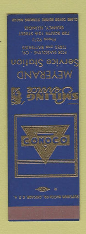 Matchbook Cover - Meyerand Service Conoco oil gas Quincy IL SAMPLE