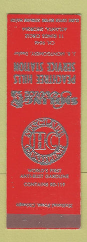 Matchbook Cover - Peachtree Hills Sinclair oil gas Atlanta GA SAMPLE