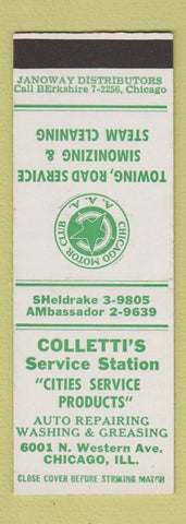 Matchbook Cover - Coletti's Cities oil gas Chicago IL SAMPLE