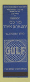 Matchbook Cover - Gulf oil gas Arthur Hall Elk City OK SAMPLE