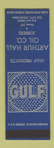 Matchbook Cover - Gulf oil gas Arthur Hall Elk City OK SAMPLE