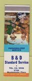 Matchbook Cover - B&D Standard oil gas  SAMPLE