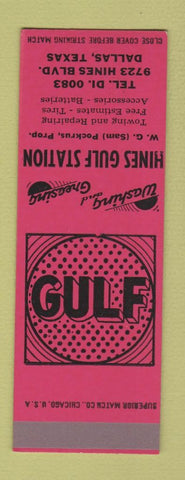 Matchbook Cover - Hines Gulf oil gas Dallas TX SAMPLE