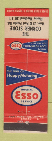 Matchbook Cover - Corner Store Esso oil gas Thedford ON