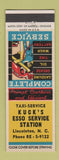 Matchbook Cover - Kuck's Esso oil gas Taxi Lincolnton NC
