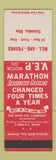 Matchbook Cover - Marathon oil gas Bill and Franks Columbia OH