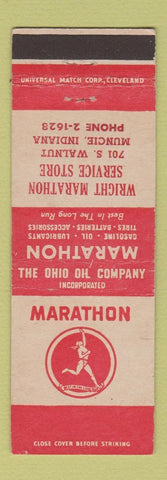 Matchbook Cover - Marathon oil gas Wright Muncie IN