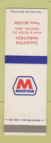 Matchbook Cover - Marathon oil gas Gallentine Crestline OH