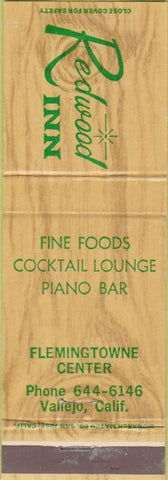 Matchbook Cover - Redwood Inn Vallejo CA