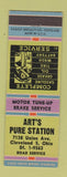 Matchbook Cover - Art's Pure oil gas Cleveland OH