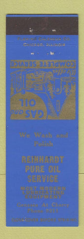 Matchbook Cover - Reinhardt Pure oil gas