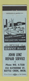 Matchbook Cover - John Lenz Auto Repair Battle Creek MI