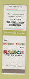 Matchbook Cover - Ramco Piston Rings Magnolia AR auto parts