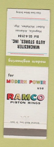 Matchbook Cover - Ramco Piston Rings Magnolia AR auto parts