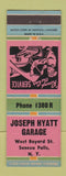 Matchbook Cover - Joseph Hyatt Garage Seneca Falls NY WEAR
