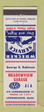 Matchbook Cover - Meadowview Garage Longmeadow MA