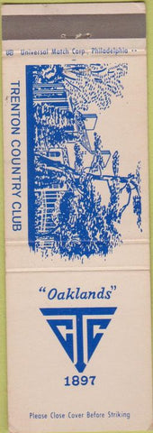 Matchbook Cover - Trenton Country Club NJ