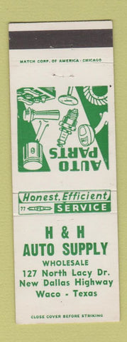 Matchbook Cover - H&H Auto Supply Waco TX