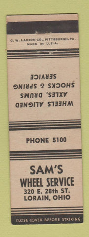 Matchbook Cover - Sam's Wheel Service Lorain OH