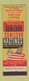 Matchbook Cover - Hastings Piston Rings Joliet IL