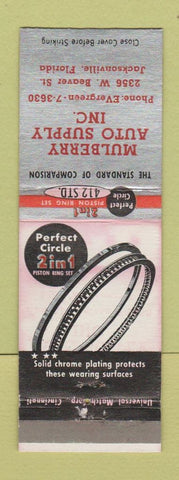 Matchbook Cover - Perfect Circle Piston Rings Jacksonville FL WORN
