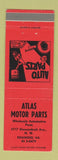Matchbook Cover - Atlas Motor auto Parts Roanoke VA