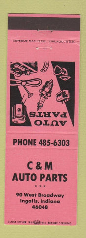 Matchbook Cover - C&M Auto Parts Ingalls IN