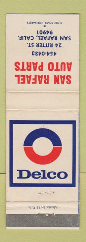 Matchbook Cover - Delco San Rafael Auto Parts CA