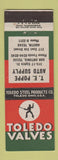 Matchbook Cover - Toledo Valves TE Poppe Auto Parts Austin TX